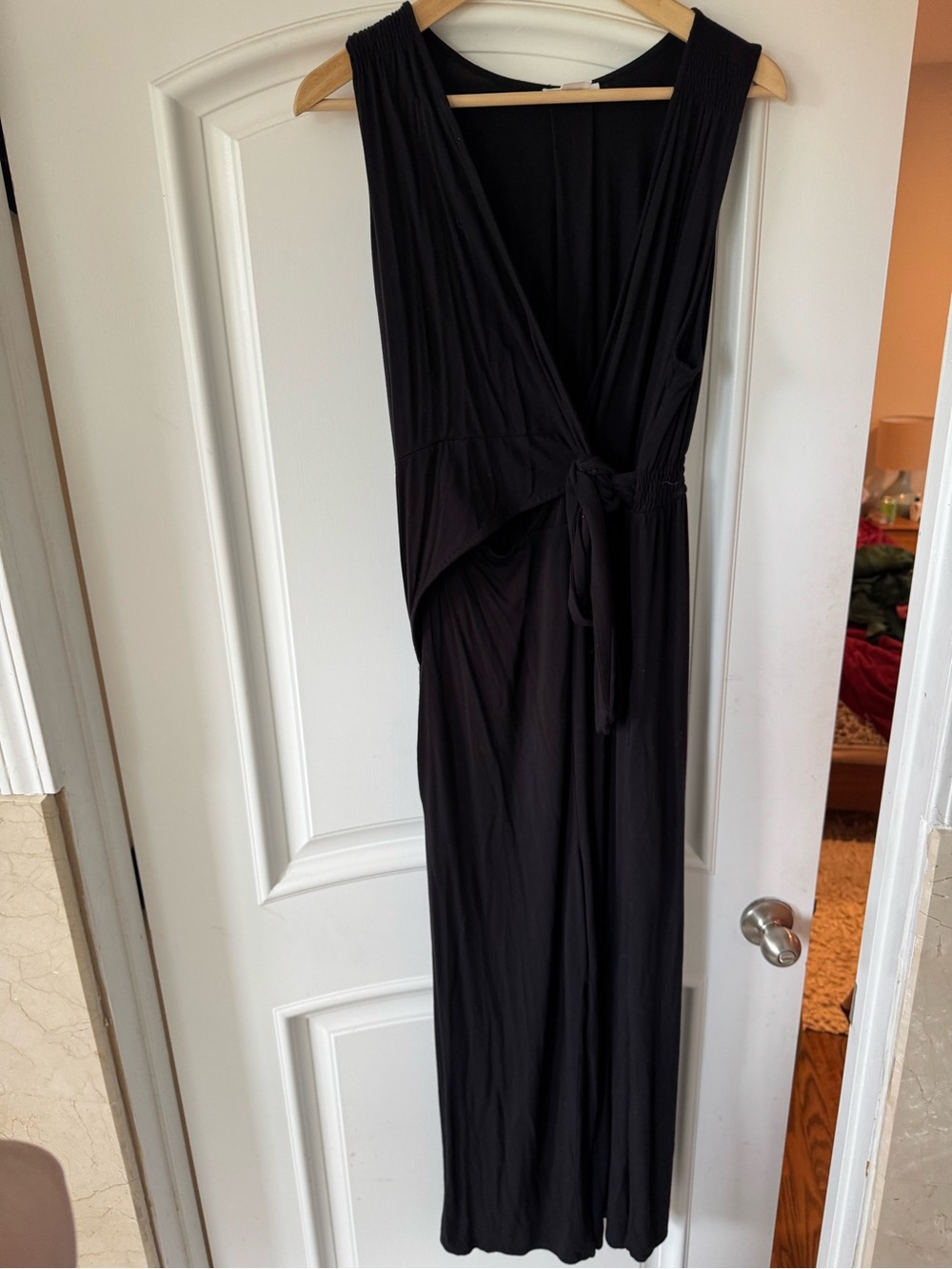 Maternity & Nursing Ingrid & Isabel Black Sleeveless Tie-Waist Jumpsuit